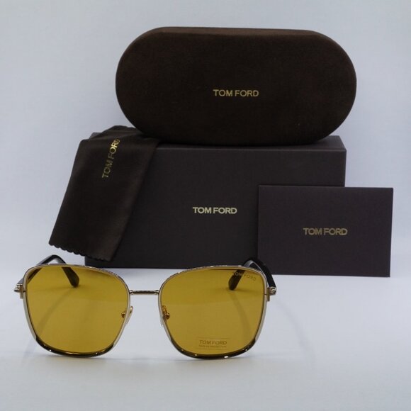 Tom Ford FT1029 32E Square Sunglasses – Rose Gold main image 7